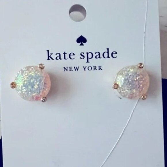 NWT Reserve Kate Spade Iridescent Glitter Stud Earrings - Picture 2 of 11